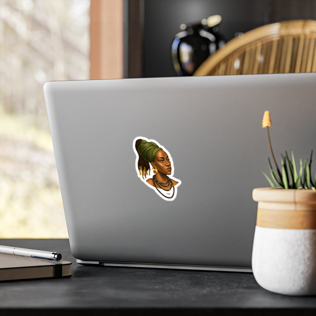 Afrocentric Woman Portrait Kiss-Cut Vinyl Sticker