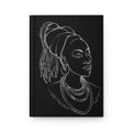 Black Line Art Portrait Hardcover Journal — Empowering Female Sketch Notebook
