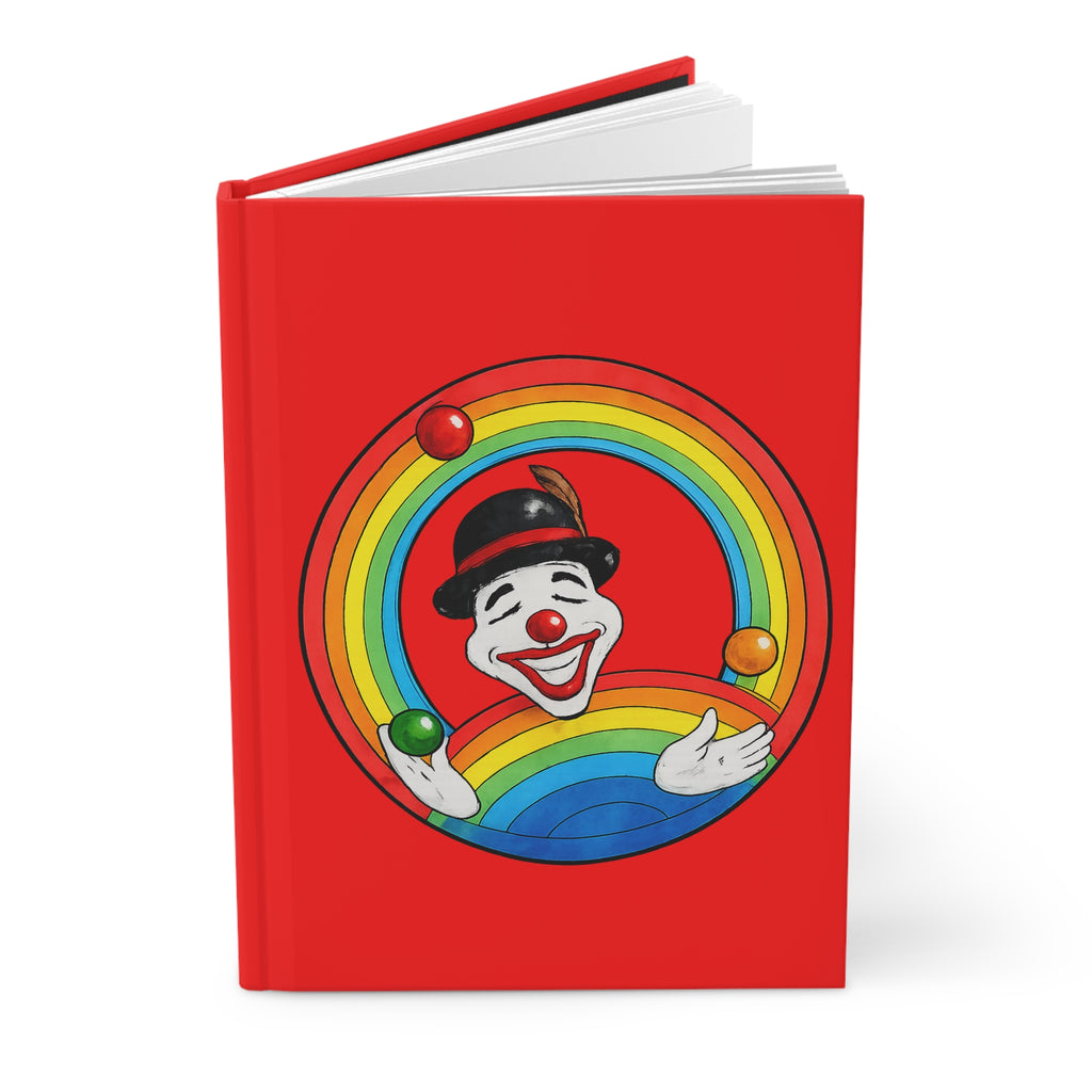 Clown Juggling Rainbow Hardcover Journal