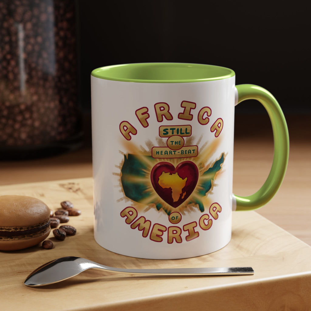 Africa Still the Heartbeat of America Accent Coffee Mug
